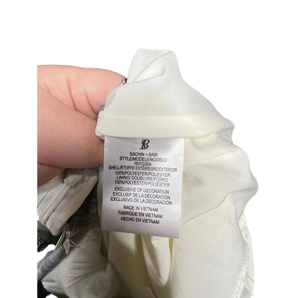 Anthropologie Sachin & Babi Maxi Dress Tassel Abstract Print Blue Red Size 8 - Picture 15 of 16